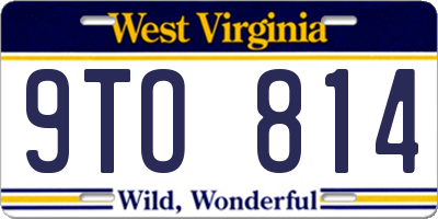 WV license plate 9TO814