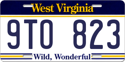 WV license plate 9TO823
