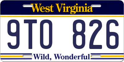 WV license plate 9TO826