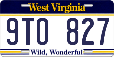 WV license plate 9TO827