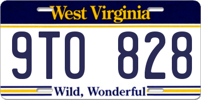 WV license plate 9TO828