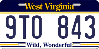 WV license plate 9TO843