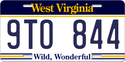 WV license plate 9TO844