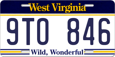 WV license plate 9TO846