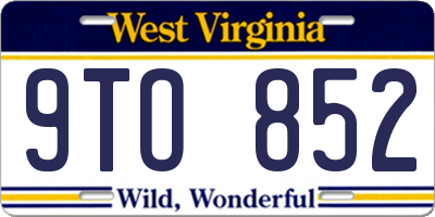 WV license plate 9TO852