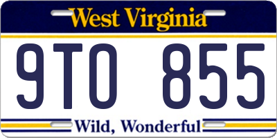 WV license plate 9TO855