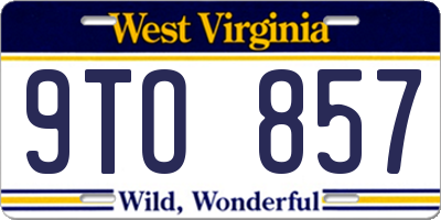 WV license plate 9TO857