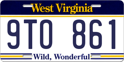 WV license plate 9TO861