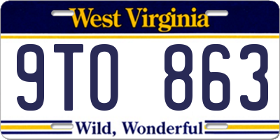 WV license plate 9TO863