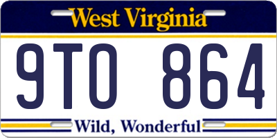 WV license plate 9TO864