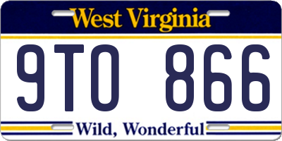 WV license plate 9TO866