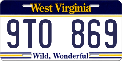 WV license plate 9TO869