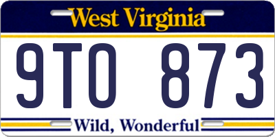 WV license plate 9TO873