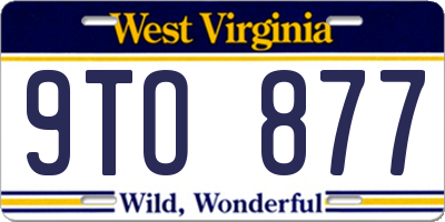 WV license plate 9TO877