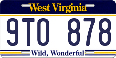 WV license plate 9TO878