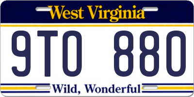 WV license plate 9TO880