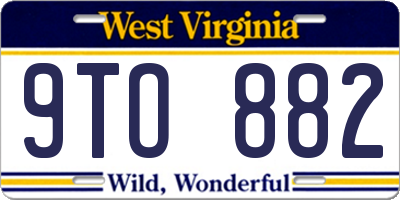 WV license plate 9TO882