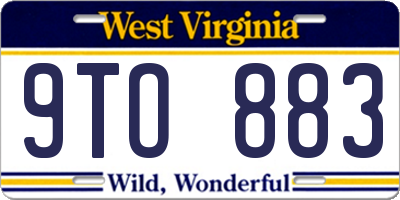 WV license plate 9TO883