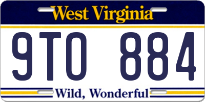 WV license plate 9TO884