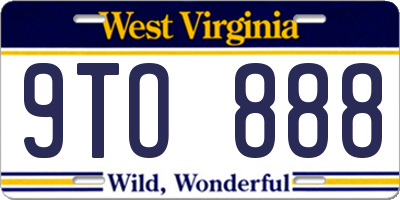 WV license plate 9TO888