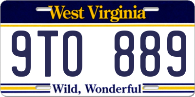WV license plate 9TO889