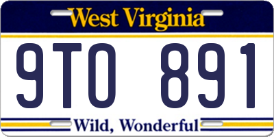 WV license plate 9TO891