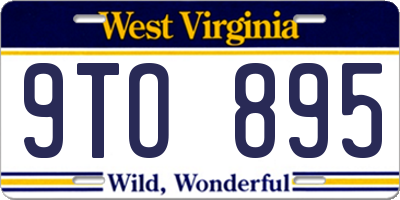 WV license plate 9TO895