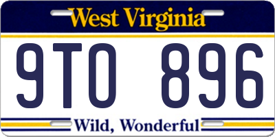 WV license plate 9TO896