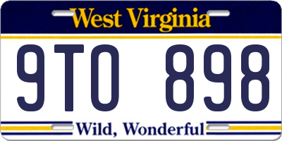 WV license plate 9TO898