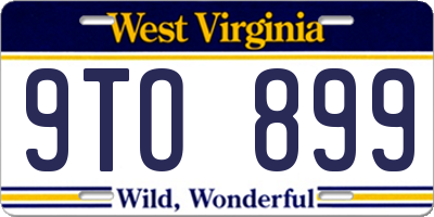 WV license plate 9TO899