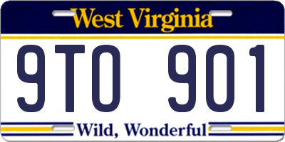 WV license plate 9TO901