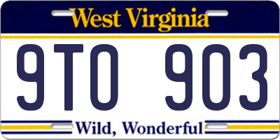 WV license plate 9TO903