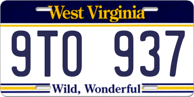 WV license plate 9TO937