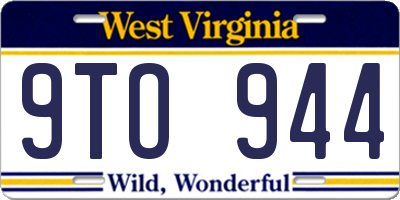 WV license plate 9TO944