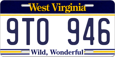 WV license plate 9TO946