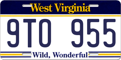 WV license plate 9TO955