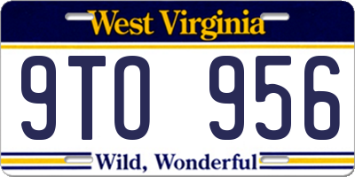 WV license plate 9TO956