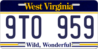 WV license plate 9TO959