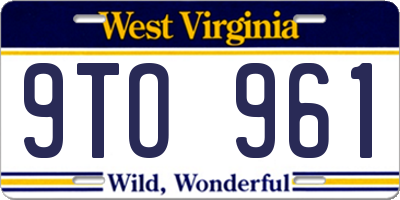 WV license plate 9TO961