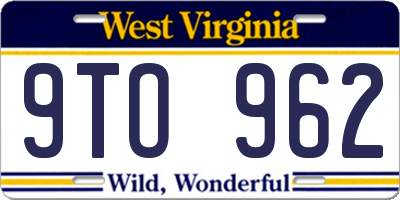 WV license plate 9TO962