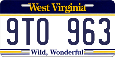 WV license plate 9TO963