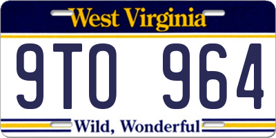 WV license plate 9TO964