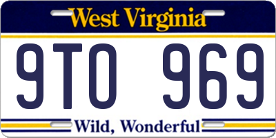 WV license plate 9TO969
