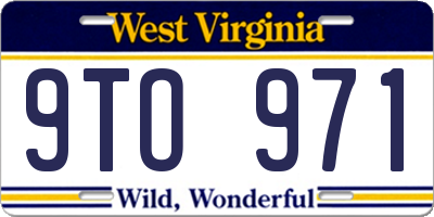 WV license plate 9TO971