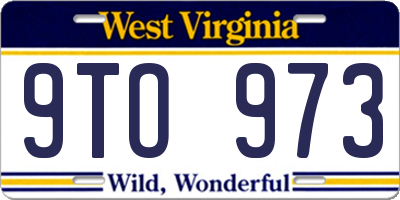 WV license plate 9TO973