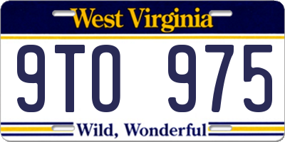 WV license plate 9TO975