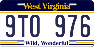 WV license plate 9TO976