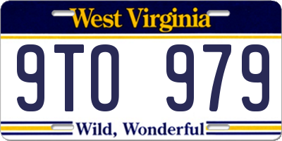 WV license plate 9TO979