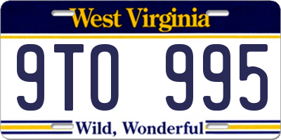 WV license plate 9TO995