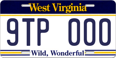 WV license plate 9TP000